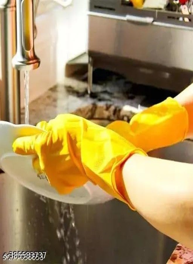 MPR4 Heavy Duty Rubber Hand Gloves, Multi-Colour Pack of 5 Pairs, for Dishwashing, Gardening and Kitchen Cleaning Reusable Dry and wet Gloves - Image 3